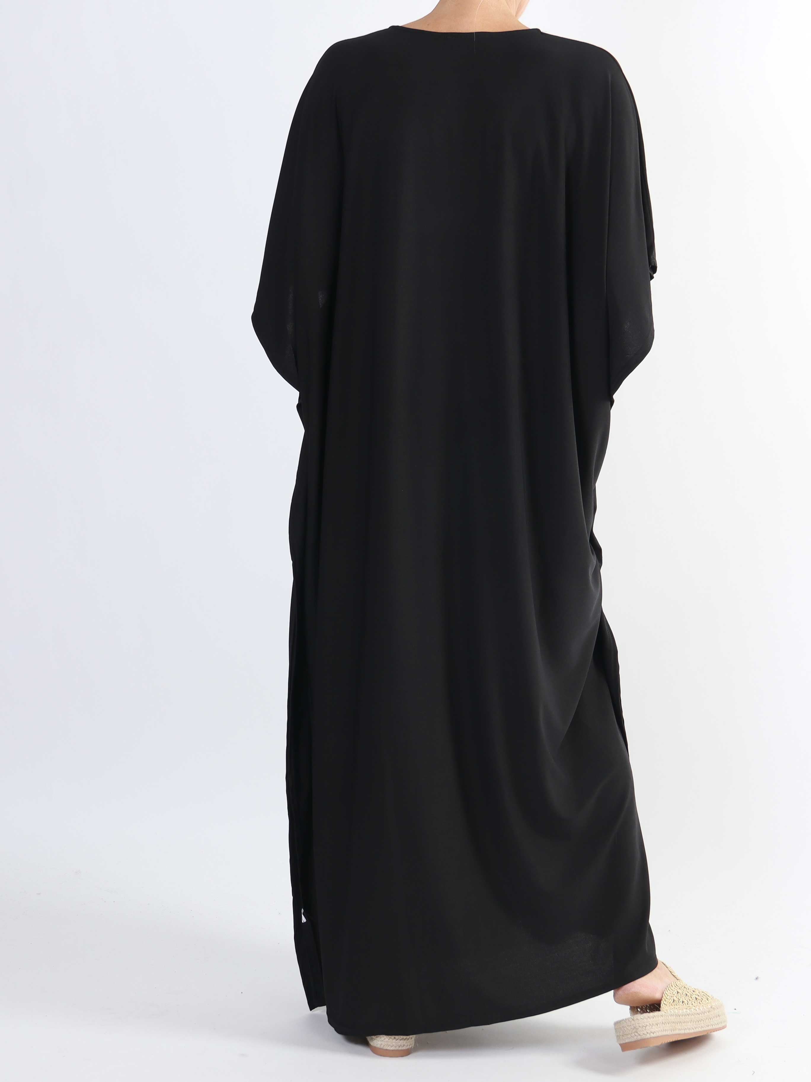 Azmina Plain Long - Ensfarvet elastisk plus size tunika